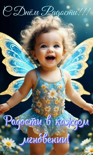 Открытка С днём радости. Радости в каждом мгновении