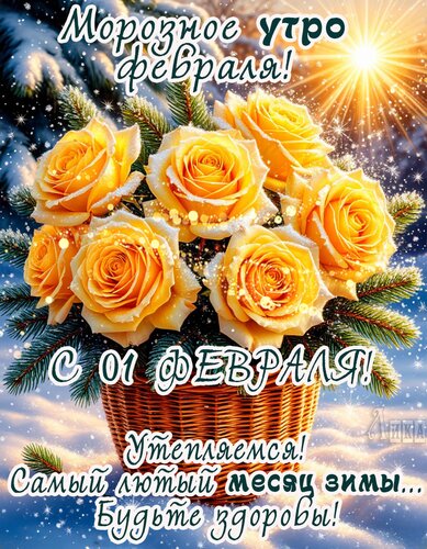 Открытка Утро февраля