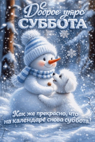Анимированная открытка Доброе утро. Суббота. Как же прекрасно, что на календаре снова суббота!