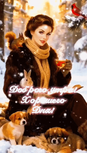 Анимированная открытка Доброго утра! Хорошего дня!