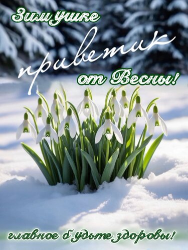 Открытка Зимушке приветик от весны!