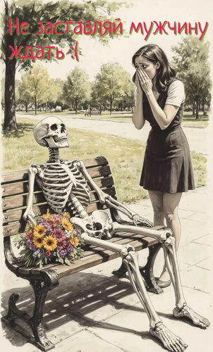 Открытка Не заставляй мужчину ждать