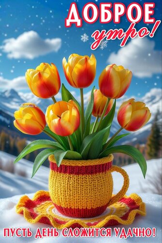 Открытка ДОБРОЕ УТРО! ПУСТЬ ДЕНЬ СЛОЖИТСЯ УДАЧНО!