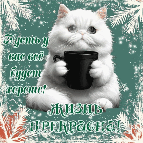 Анимированная открытка Жизнь прекрасна! Пусть у вас всё будет хорошо!