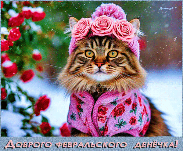 Анимированная открытка Доброго февральского денёчка!