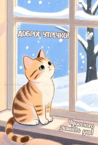 Открытка Доброе утречко! Чудесного зимнего дня!
