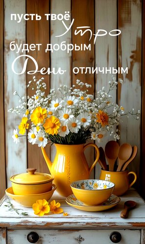 Открытка Пусть твоё утро будет добрым, день отличным