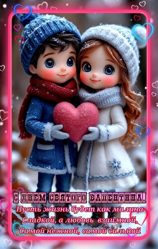 Открытка С Днем святого Валентина.