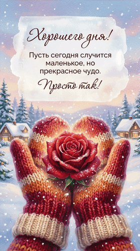 Анимированная открытка Хорошего дня! Пусть сегодня случится маленькое, но прекрасное чудо. Просто так!