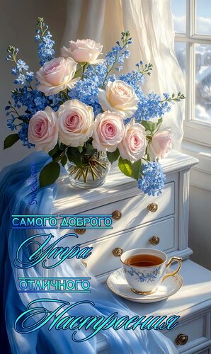 Открытка Самого доброго утра, отличного настроения