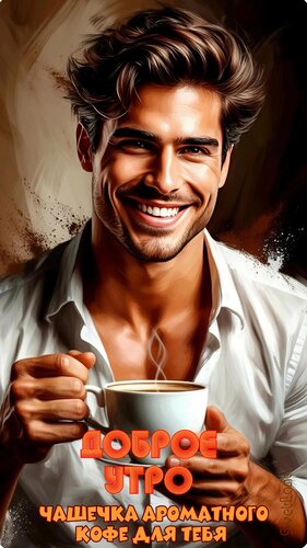 Открытка Доброе утро. Чашечка ароматного кофе для тебя