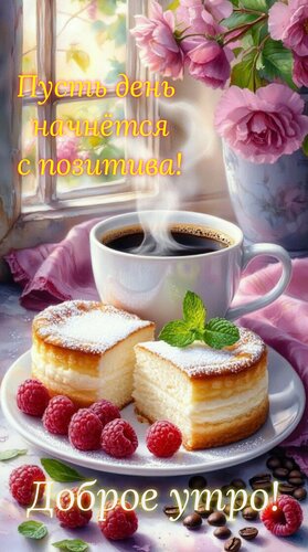 Открытка Пусть день начнëтся с позитива! Доброе утро!