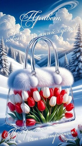 Открытка привет новый зимний день