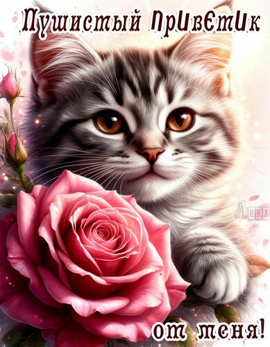 Открытка Пушистый приветик от меня.