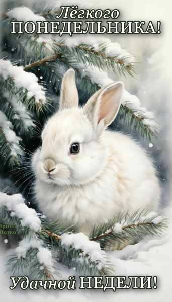 Открытка ЛЕГКОГО ПОНЕДЕЛЬНИКА, УДАЧНОЙ НЕДЕЛИ!