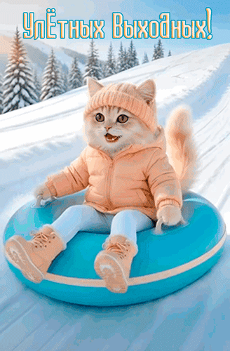 Анимированная открытка Улётных выходных!