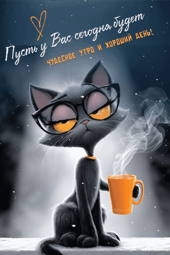 Анимированная открытка Пусть у вас сегодня будет чудесное утро и хороший день!