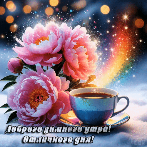 Анимированная открытка Утро