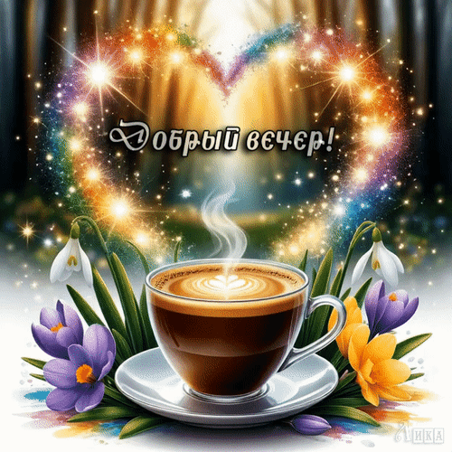 Анимированная открытка Добрый вечер