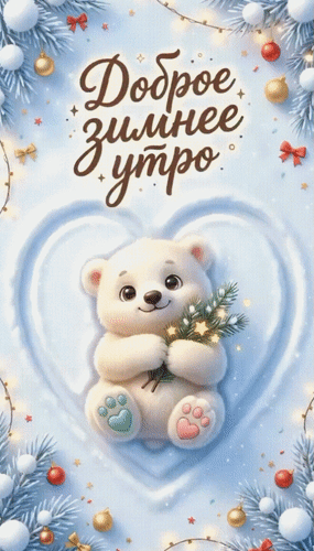 Анимированная открытка Доброе зимнее утро!