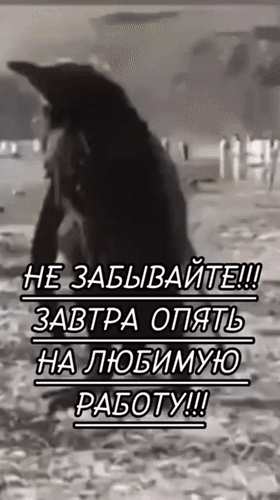 Анимированная открытка Не забывайте!!! Завтра опять на любимую работу!!! Как на праздник! Бодро, весело... звеня кандалами