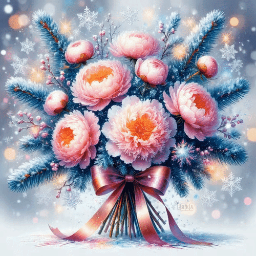 Анимированная открытка Цветы