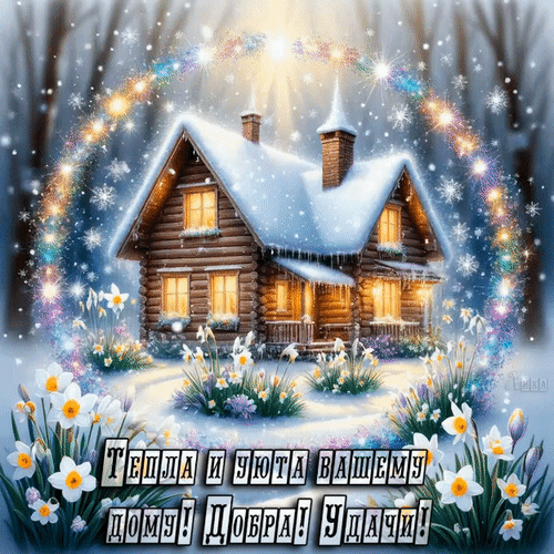 Анимированная открытка Тепла и уюта вашему дому