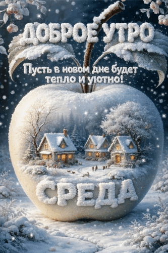 Анимированная открытка Среда. Доброе утро. Пусть в новом дне будет тепло и уютно!