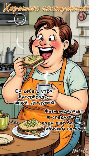 Открытка ем с утра бутер