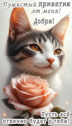 Открытка Пушистый приветик