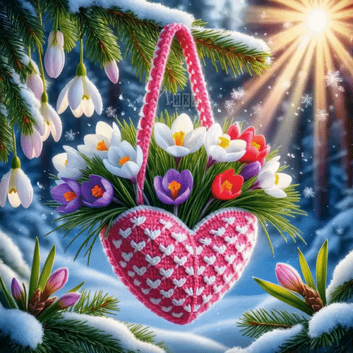 Анимированная открытка Цветы