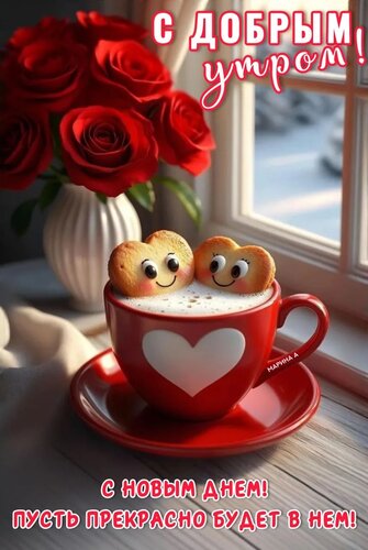 Открытка С ДОБРЫМ УТРОМ! С НОВЫМ ДНЕМ! ПУСТЬ ПРЕКРАСНО БУДЕТ В НЕМ!