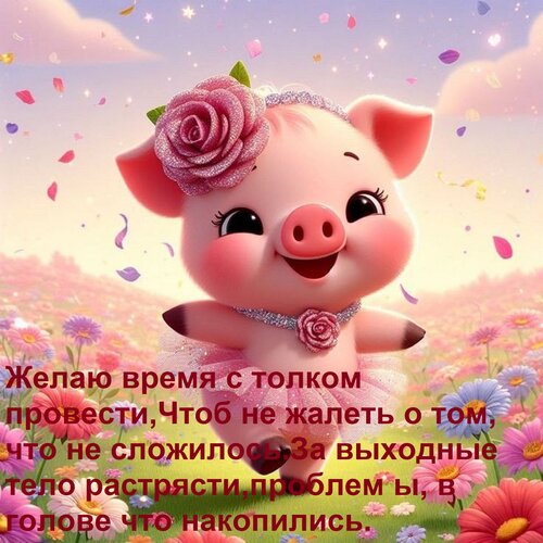 Открытка Желаю время с толком провести, чтоб не жалеть о том, что не сложилось. За выходные тело растрясти...