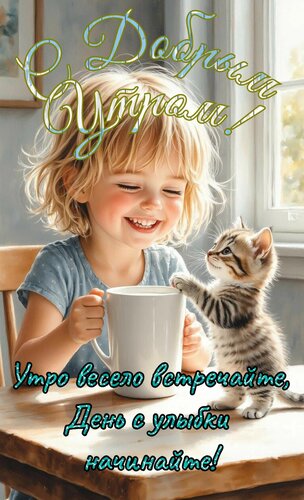 Открытка Доброе утро. Утро доброе встречайте. День с улыбки начинайте