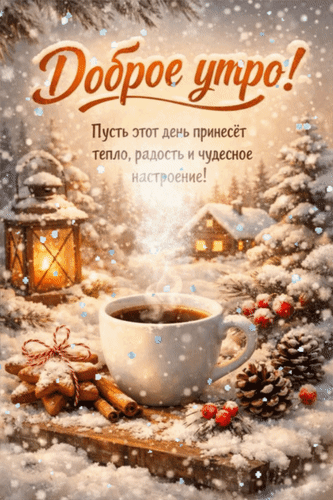 Анимированная открытка Доброе утро! Пусть этот день принесет тепло, радость и чудесное настроение!