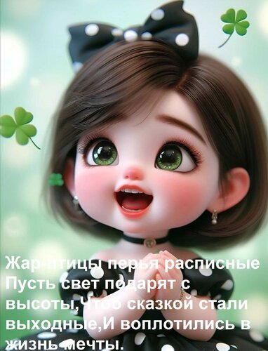 Открытка Жар-птицы перья расписные пусть свет подарят с высоты, чтоб сказкой стали выходные, и воплотились 