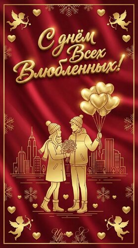 Открытка С ДНЕМ ВСЕХ ВЛЮБЛЕННЫХ!