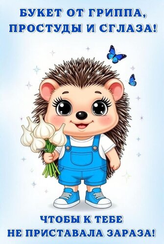 Открытка БУКЕТ ОТ ГРИППА, ПРОСТУДЫ И СГЛАЗА! ЧТОБЫ К ТЕБЕ НЕ ПРИСТАВАЛА ЗАРАЗА!