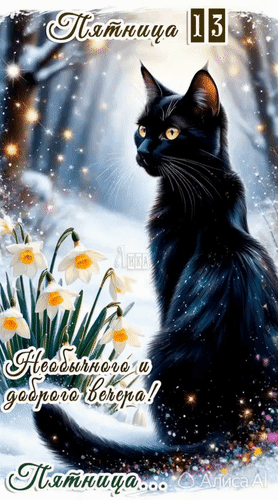 Анимированная открытка Вечер пятницы 13