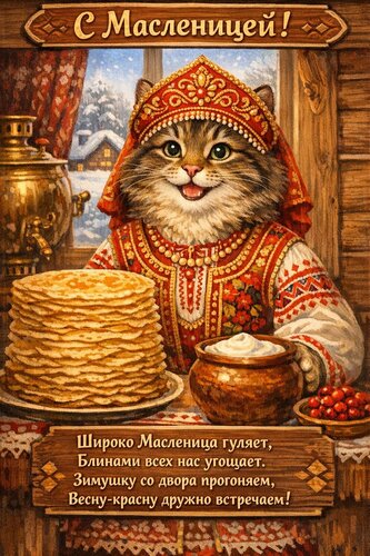 Открытка с масленицей