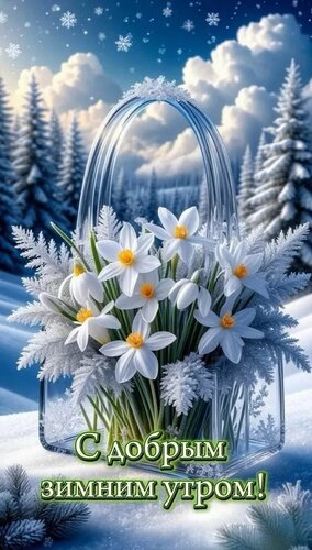 Открытка С добрым зимним утром