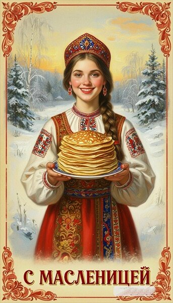 Открытка С МАСЛЕНИЦЕЙ!