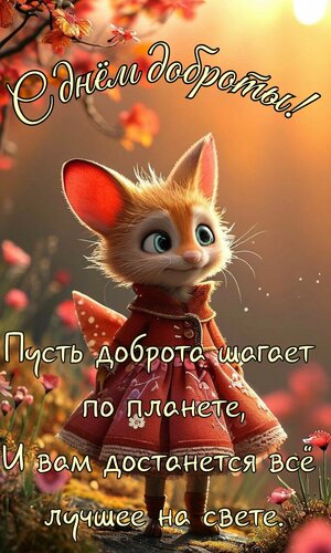 Открытка С днём доброты. Пусть доброта шагает по планете