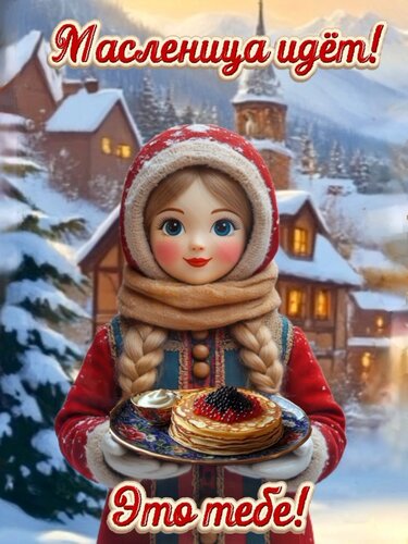 Открытка Масленица идет! Это тебе!