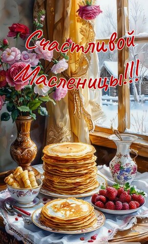 Открытка Счастливой Масленицы