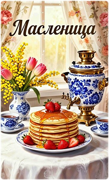 Открытка С МАСЛЕНИЦЕЙ!
