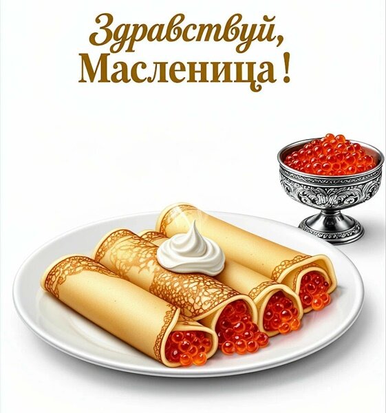Открытка С МАСЛЕНИЦЕЙ!