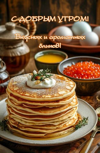 Открытка Вкусных и ароматных блинов!