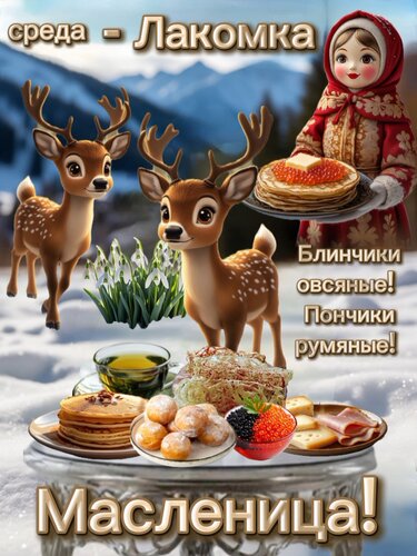 Открытка Среда - Лакомка Масленица!