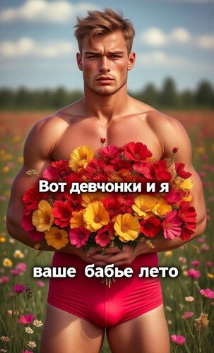 Открытка Вот девчонки и я, ваше бабье лето